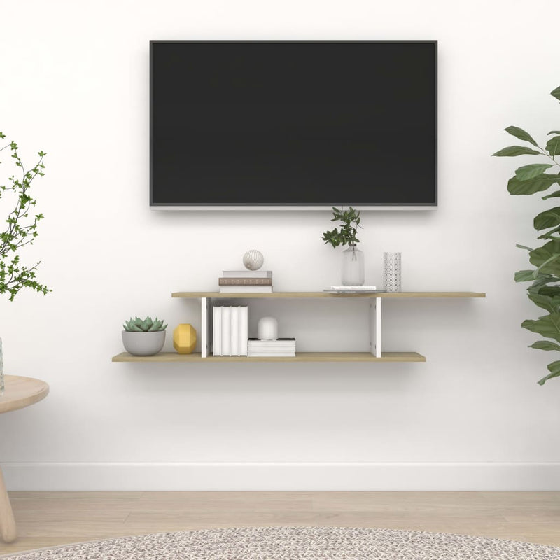 Wandgemonteerde Tv Plank Met Plank 125 X 18 X 23 Cm