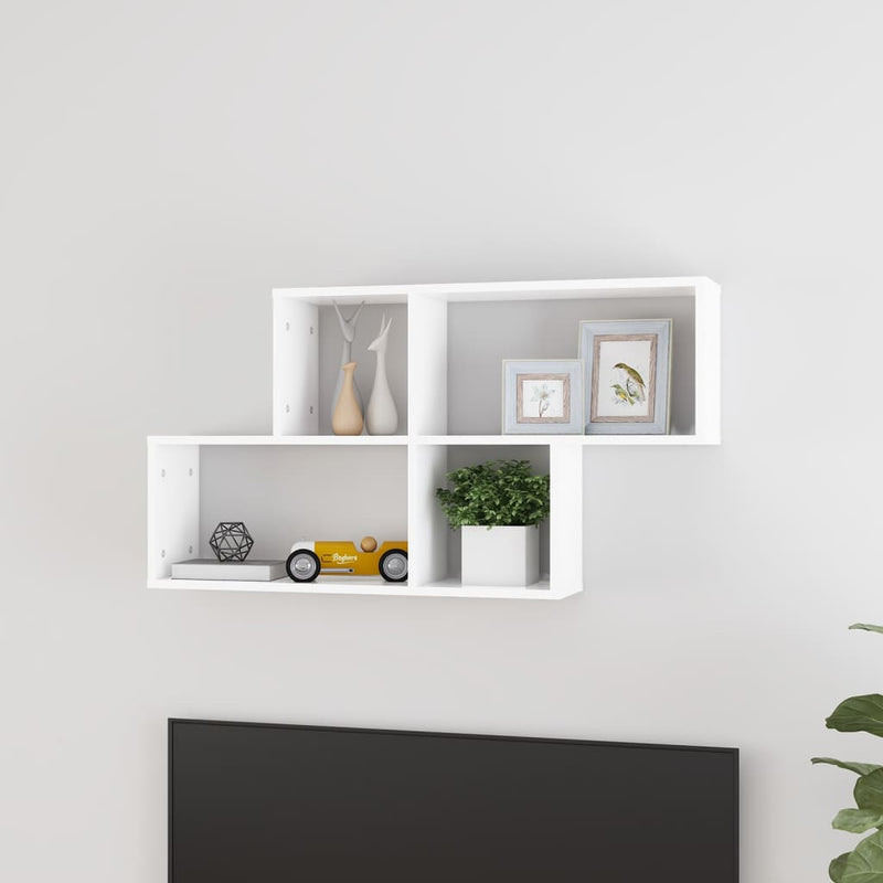 Wandplank Met Plank 76 X 15 X 53 Cm Bewerkt Hout