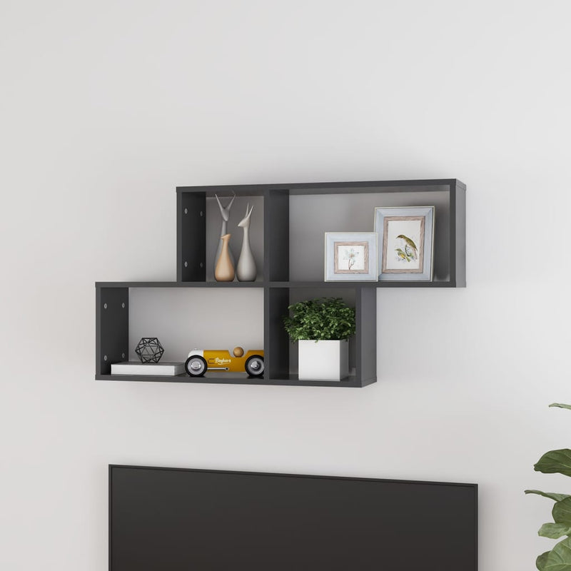 Wandplank Met Plank 76 X 15 X 53 Cm Bewerkt Hout