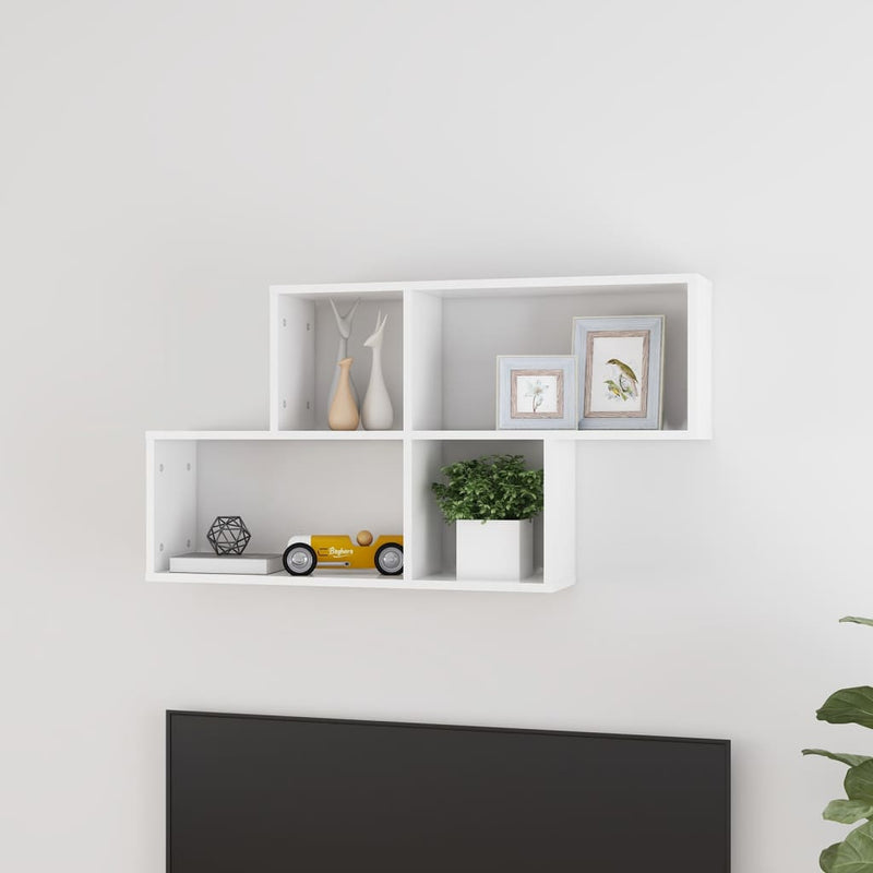 Wandplank Met Plank 76 X 15 X 53 Cm Bewerkt Hout