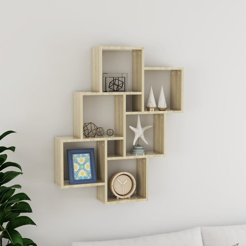 Wandplank Met Plank 78 X 15 X 92 Cm Bewerkt Hout