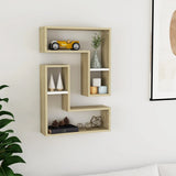 Wandplanken 2 Pcs 50 X 15 X 85 Cm Bewerkt Hout
