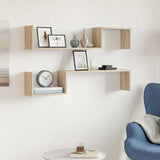 Wandplank 2 Pcs 100 X 15 X 20 Cm Bewerkt Hout