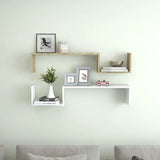 Wandplank 2 Pcs 100 X 15 X 20 Cm Bewerkt Hout