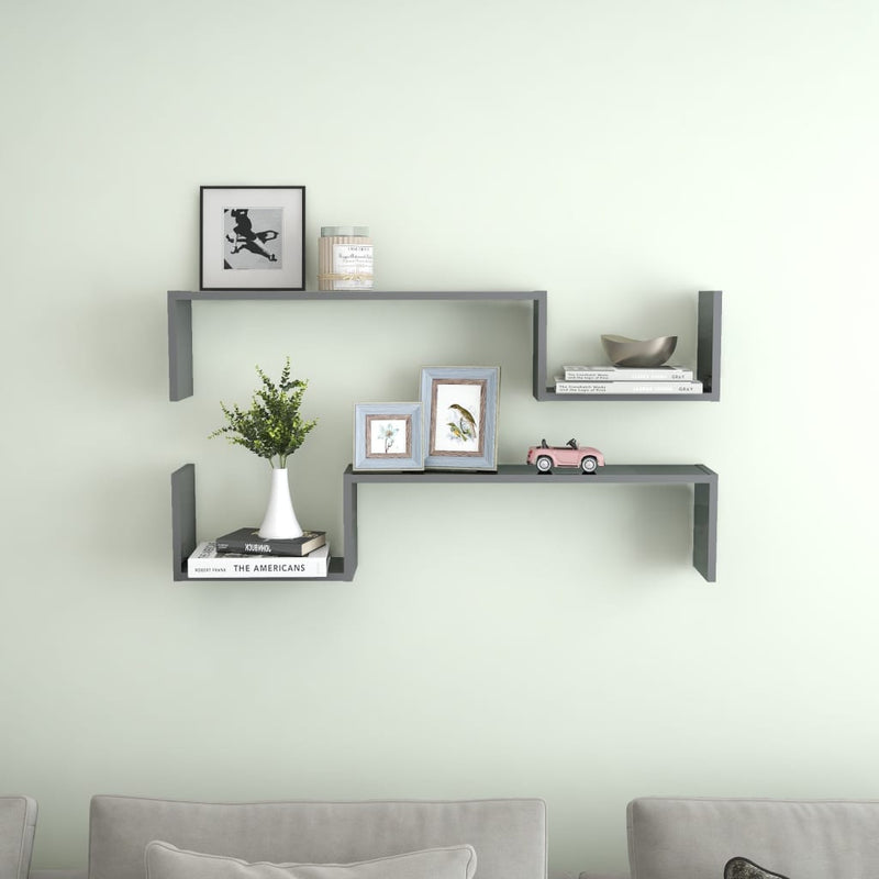 Wandplank 2 Pcs 100 X 15 X 20 Cm Bewerkt Hout
