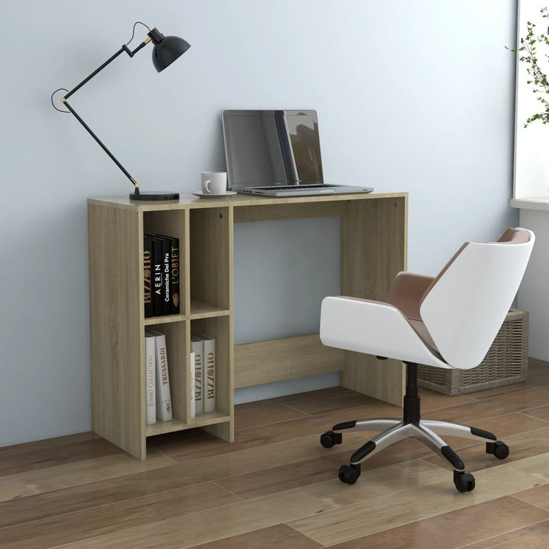 Bureau 102,5X35X75 Cm Bewerkt Hout Artisanaal Eikenkleur