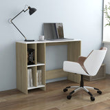 Bureau 102,5X35X75 Cm Bewerkt Hout Artisanaal Eikenkleur