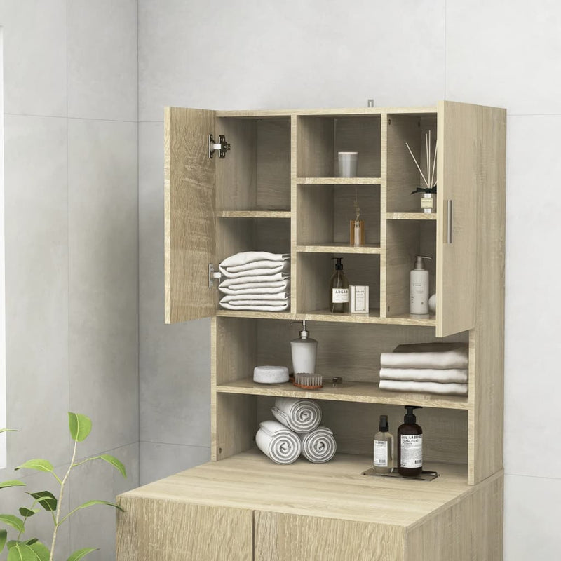 Wasmachinekast 70,5X25,5X90 Cm Sonoma Eikenkleurig
