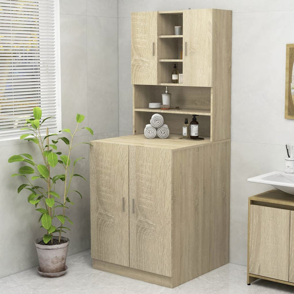 Wasmachinekast 70,5X25,5X90 Cm Sonoma Eikenkleurig