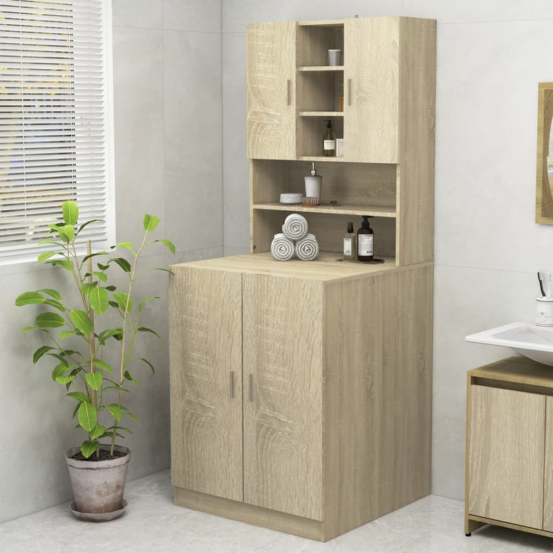 Wasmachinekast 70,5X25,5X90 Cm Sonoma Eikenkleurig