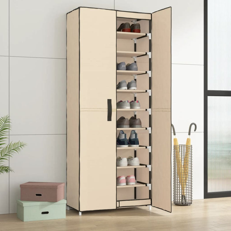 Schoenenkast 60X30X Stof Kleurig Crème
