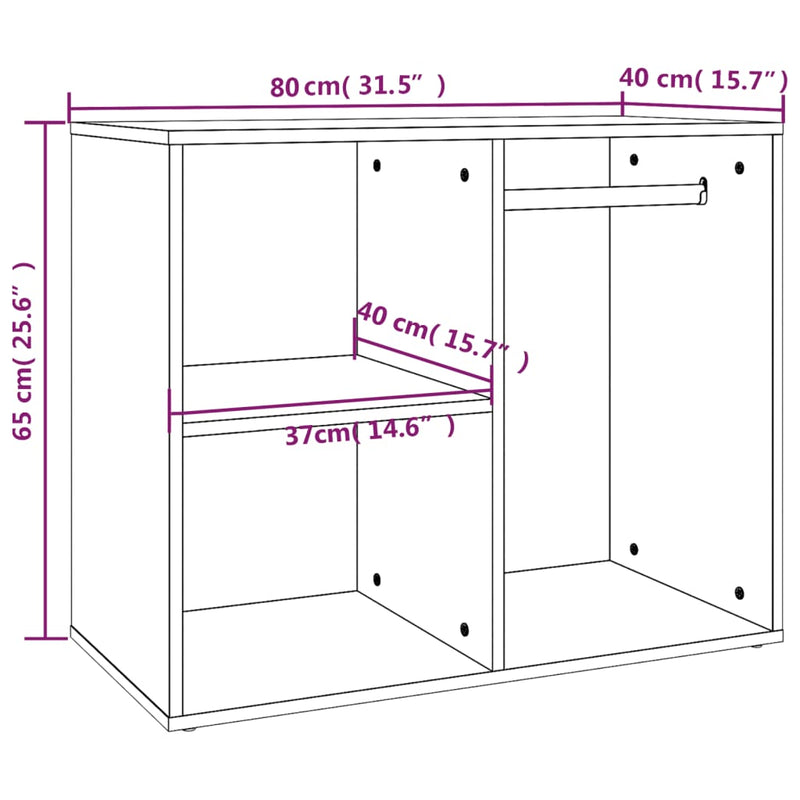 Kledingkast 80X40X65 Cm Bewerkt Hout