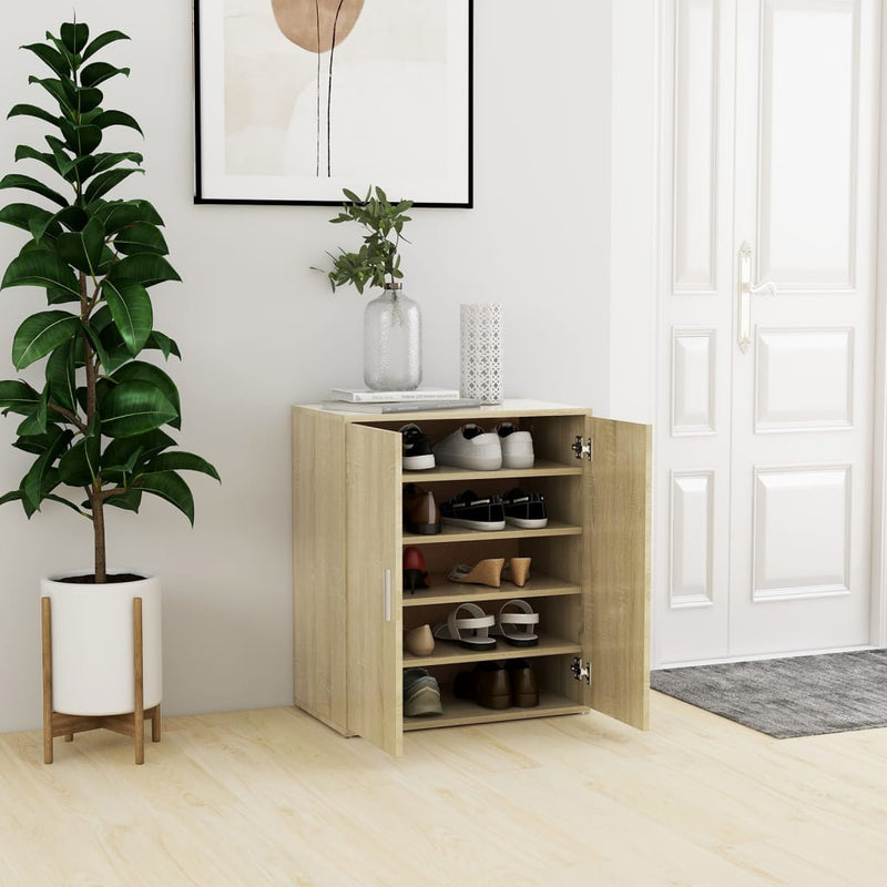 Schoenenkast Bewerkt Hout Artisanaal Eikenkleur
