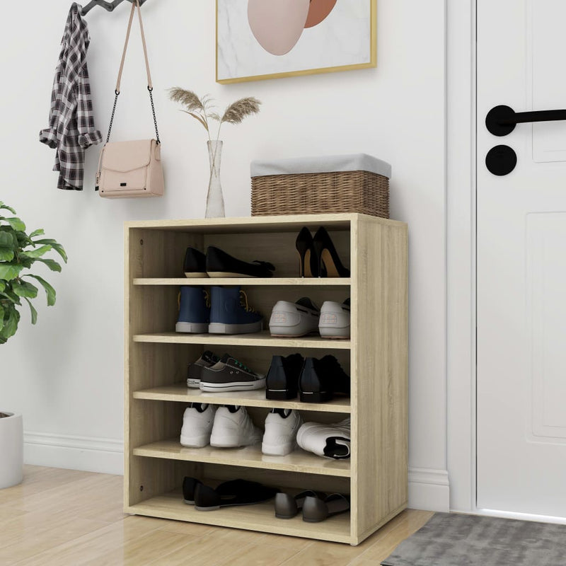 Schoenenkast Bewerkt Hout Artisanaal Eikenkleur