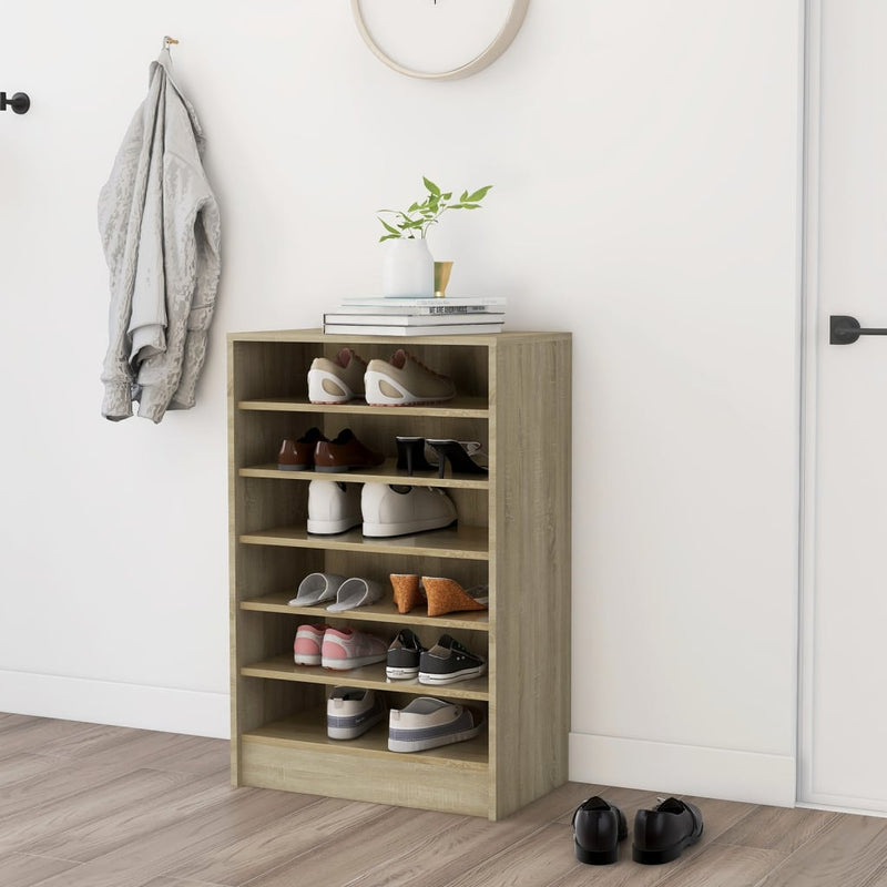 Schoenenkast Bewerkt Hout Artisanaal Eikenkleur