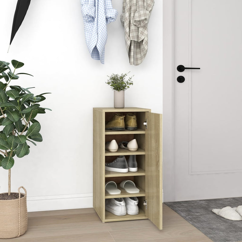 Schoenenkast Bewerkt Hout Artisanaal Eikenkleur