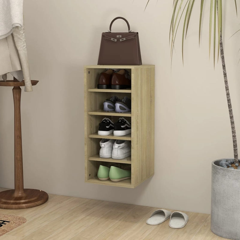 Schoenenkast Bewerkt Hout Artisanaal Eikenkleur