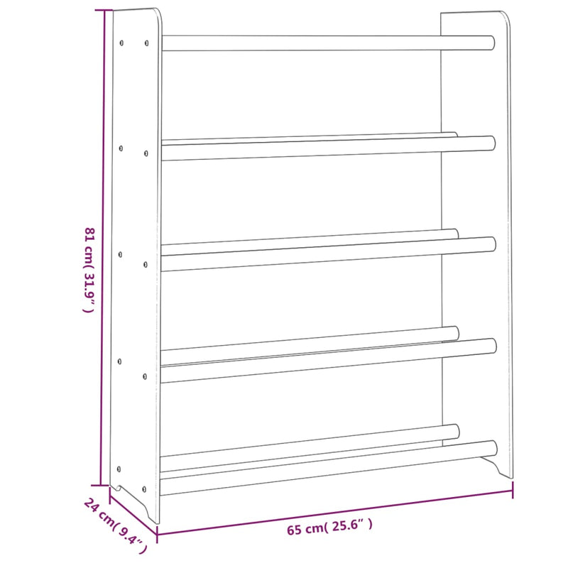 Schoenenrek 65X24X Bewerkt Hout Bruin