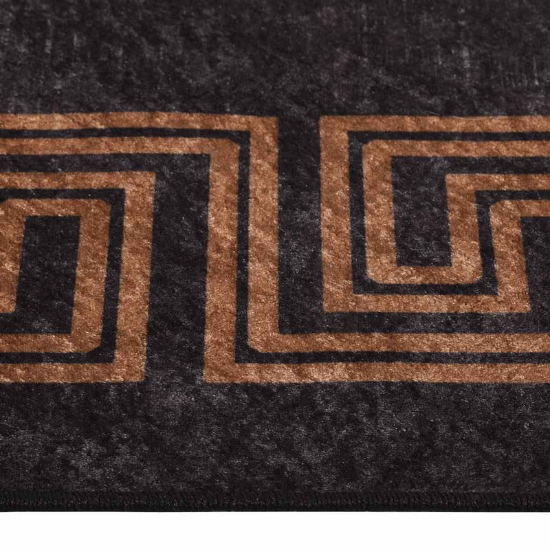 Vloerkleed Wasbaar Anti-Slip En Goudkleurig Zwart