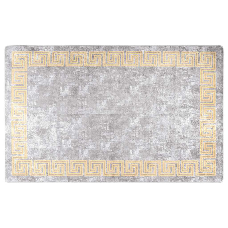 Vloerkleed Wasbaar Anti-Slip Grijs En Goud