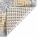 Vloerkleed Wasbaar Anti-Slip Grijs En Goud