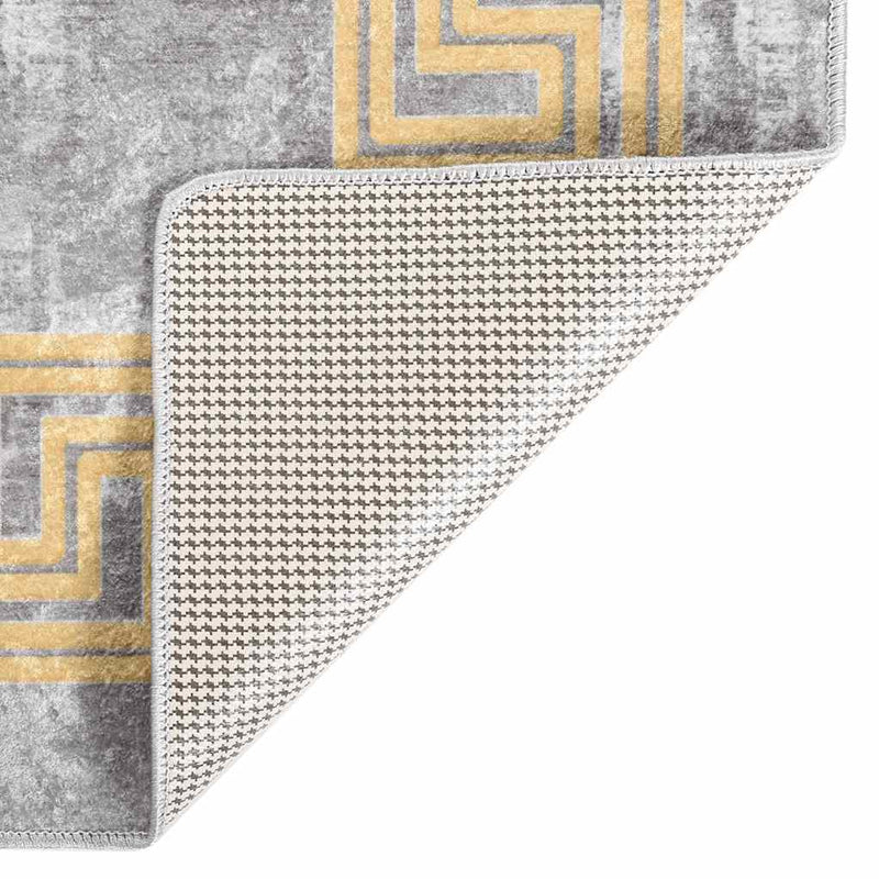 Vloerkleed Wasbaar Anti-Slip Grijs En Goud