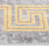 Vloerkleed Wasbaar Anti-Slip Grijs En Goud