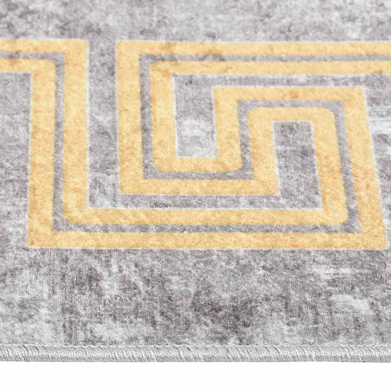 Vloerkleed Wasbaar Anti-Slip Grijs En Goud