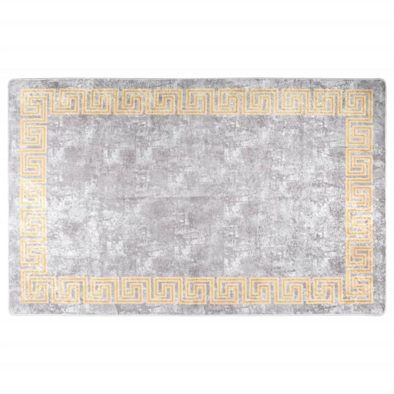 Vloerkleed Wasbaar Anti-Slip Grijs En Goud
