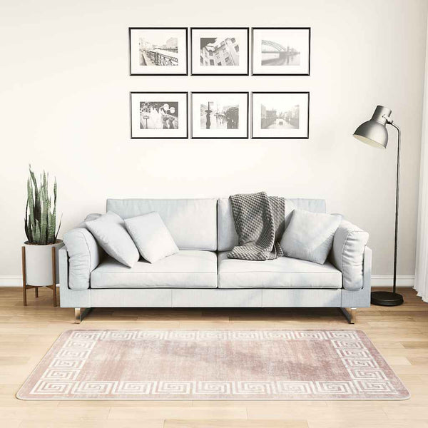 Vloerkleed Wasbaar Anti-Slip Beige En Goud