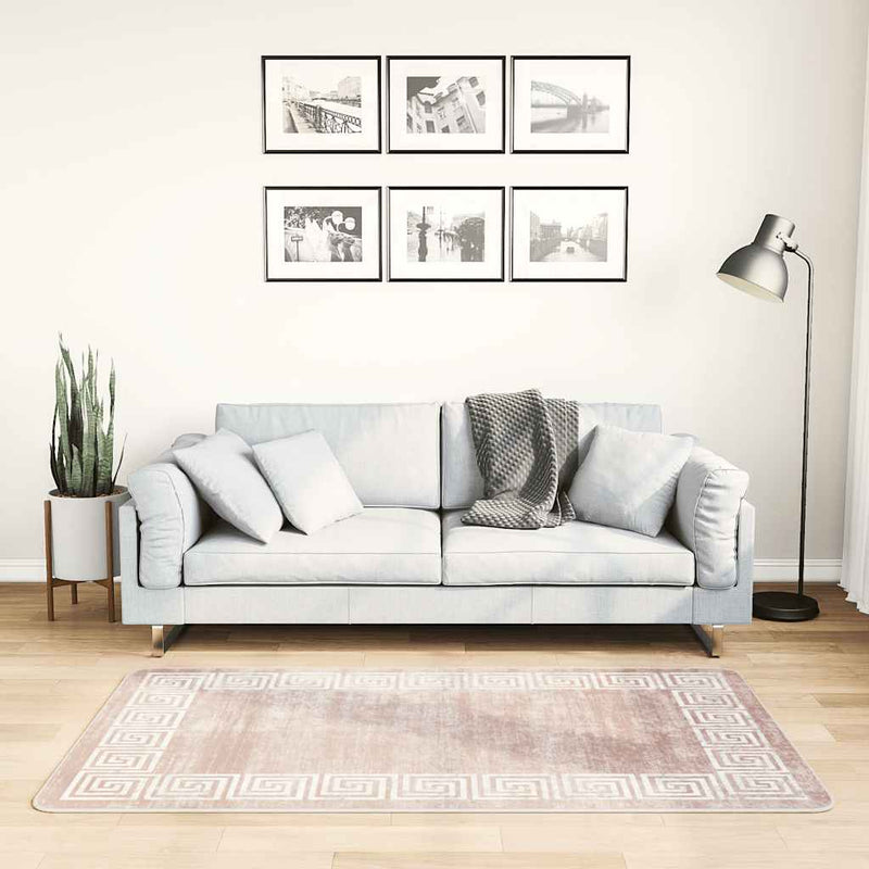 Vloerkleed Wasbaar Anti-Slip Beige En Goud