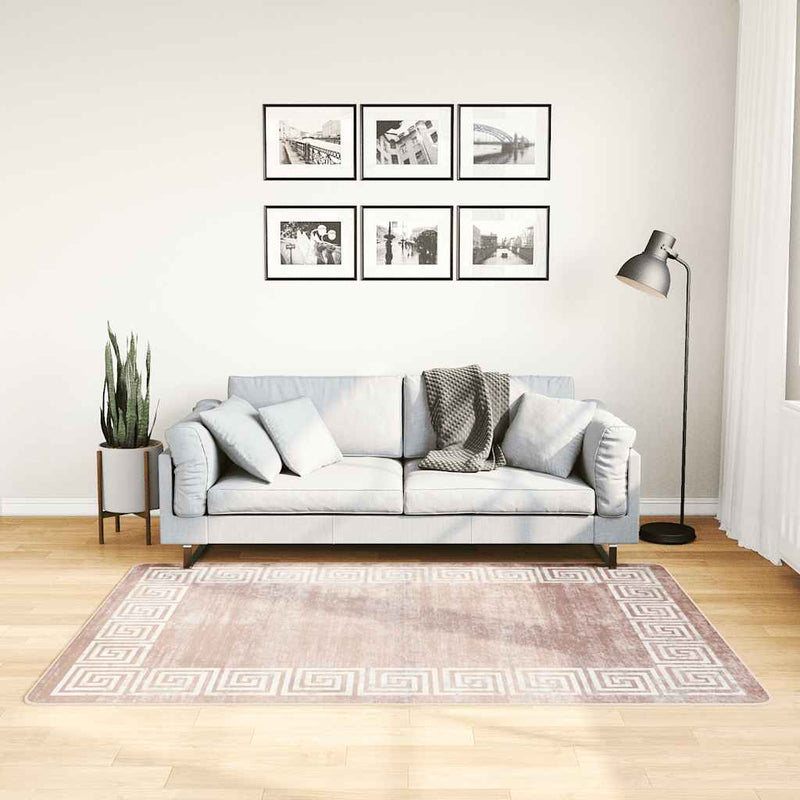 Vloerkleed Wasbaar Anti-Slip Beige En Goud