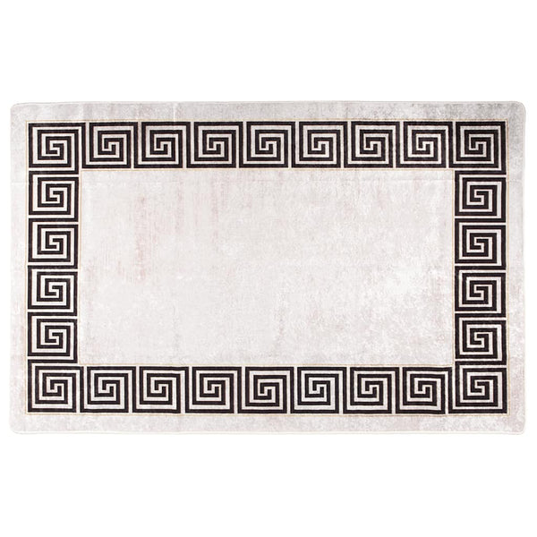 Vloerkleed Wasbaar Anti-Slip Licht Beige En Zwart