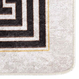 Vloerkleed Wasbaar Anti-Slip Licht Beige En Zwart