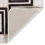Vloerkleed Wasbaar Anti-Slip Licht Beige En Zwart