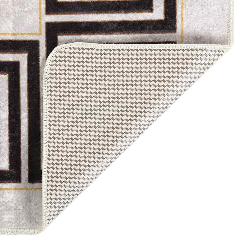 Vloerkleed Wasbaar Anti-Slip Licht Beige En Zwart