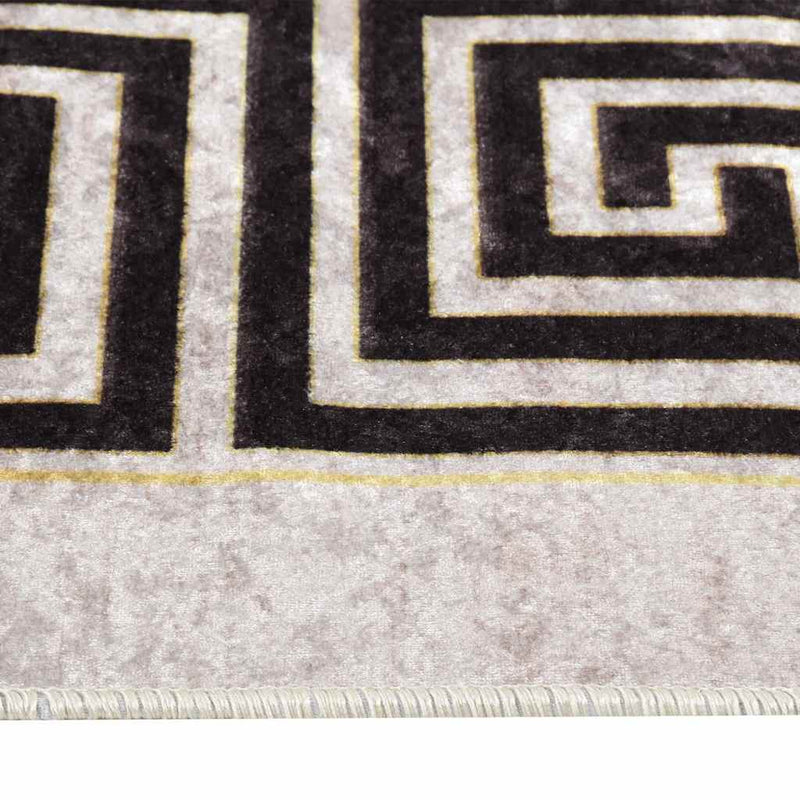 Vloerkleed Wasbaar Anti-Slip Licht Beige En Zwart