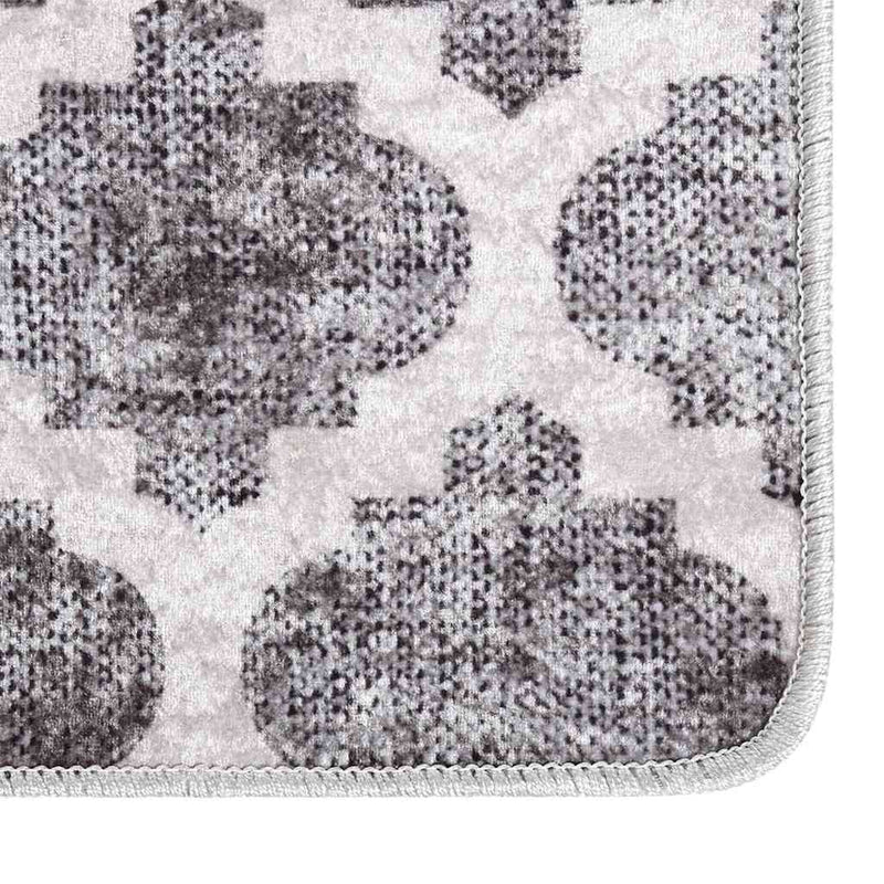 Vloerkleed Wasbaar Anti-Slip Meerkleurig Grijs En Wit