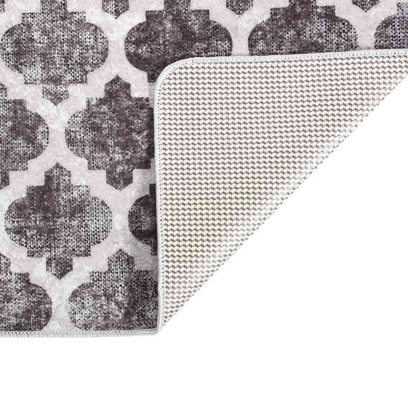 Vloerkleed Wasbaar Anti-Slip Meerkleurig Grijs En Wit