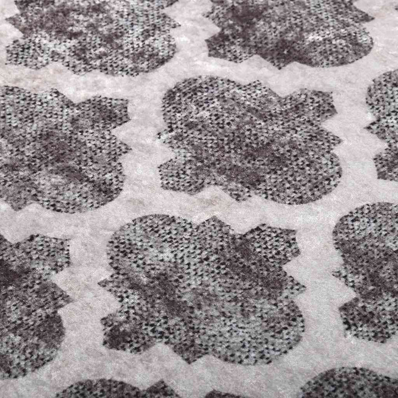 Vloerkleed Wasbaar Anti-Slip Meerkleurig Grijs En Wit