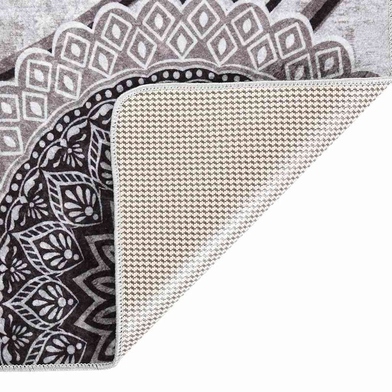 Vloerkleed Wasbaar Anti-Slip Meerkleurig Zwart En Grijs