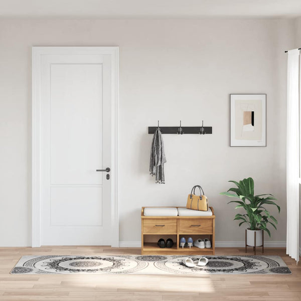Vloerkleed Wasbaar Anti-Slip Meerkleurig Zwart En Grijs