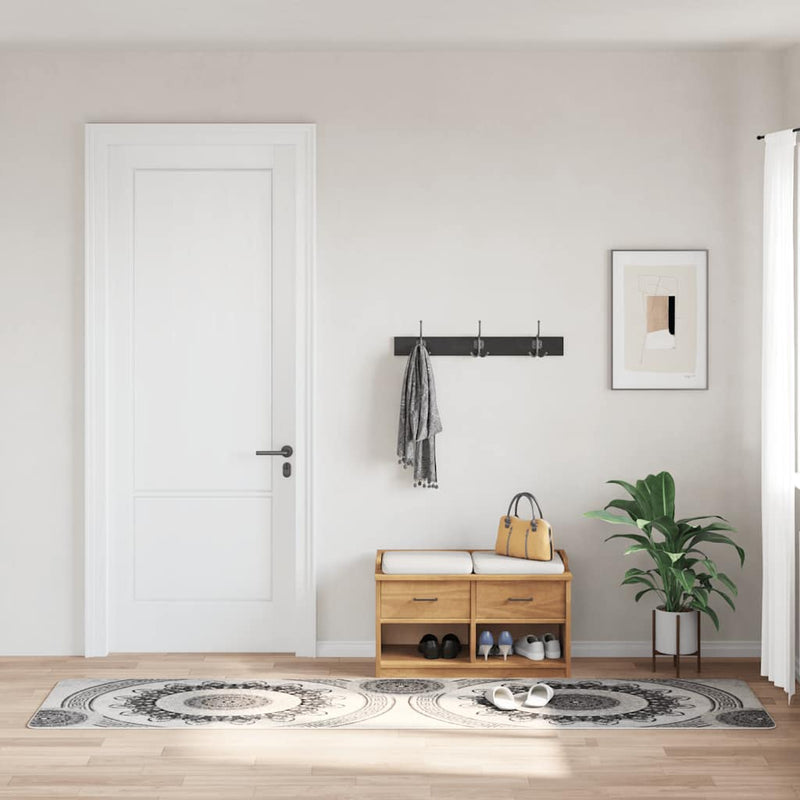 Vloerkleed Wasbaar Anti-Slip Meerkleurig Zwart En Grijs