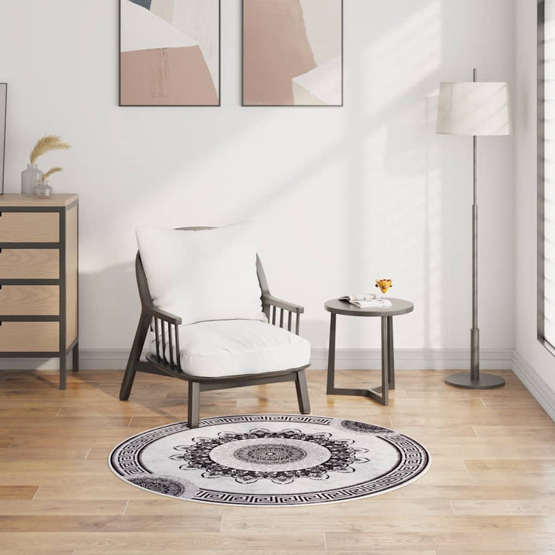 Vloerkleed Wasbaar Anti-Slip Meerkleurig Zwart En Grijs