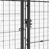 Hondenkennel Met Dak 7,26 M² Staal Zwart En Zilver