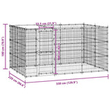 Hondenkennel Met Dak 7,26 M² Staal Zwart En Zilver