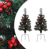 Tuinkerstbomen 2 St 76 Cm Pvc Lichtgrijs