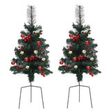 Tuinkerstbomen 2 St 76 Cm Pvc Lichtgrijs