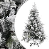 Kerstboom Met Dennenappels En Sneeuw 195 Cm Pvc En Pe Lichtgrijs