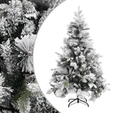 Kerstboom Met Dennenappels En Sneeuw 195 Cm Pvc En Pe Lichtgrijs